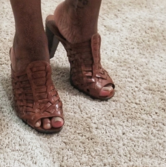 Franco Sarto Shoes - 🛍Franco sarto brown leather heeled sandals,  7.5